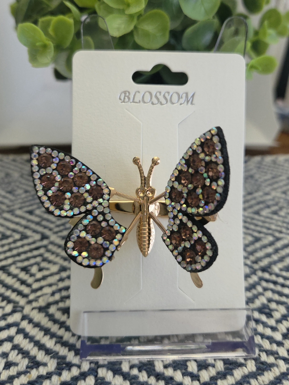 Crystal Butterfly Hair Clip With Fluttering Wings